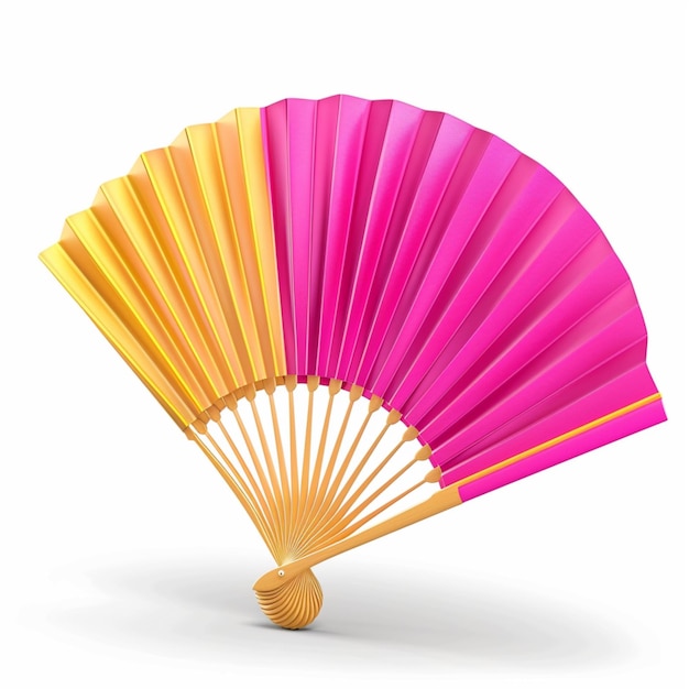 a pink and yellow fan with the word the word on it ai generated