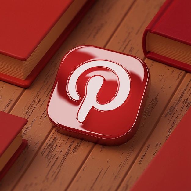 Foto il logo di pinterest 3d è un'icona di social media isolata