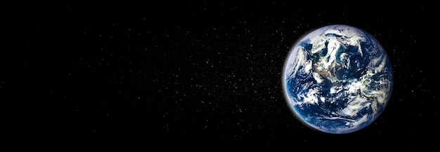 Planeet aarde globe uitzicht vanuit de ruimte met realistisch aardoppervlak en wereldkaart