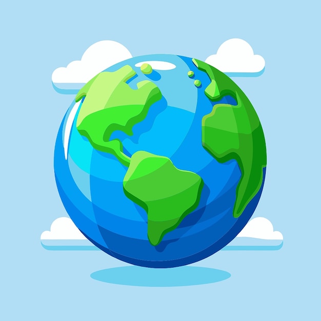 Photo planet earth globe with world map ecology concept 3d vector icon cartoon minimal style