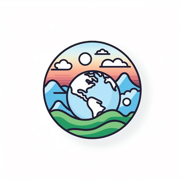 Photo planet earth icon nature and environment symbol art logo illustration