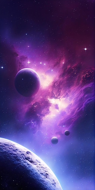 Photo planets and solar system planet outer space background space