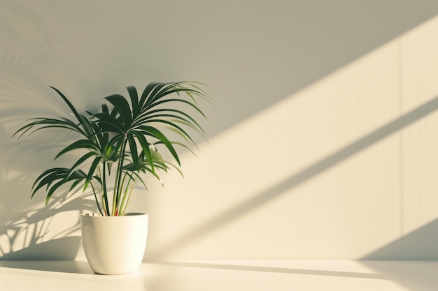 Photo a plant pot shadow window leaf