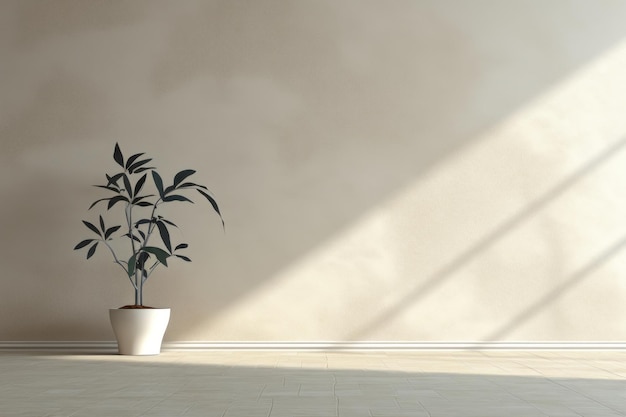 Photo plant silhouette wall architecture vase