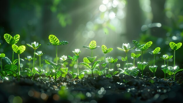 a plant with the sun shining through the leaves