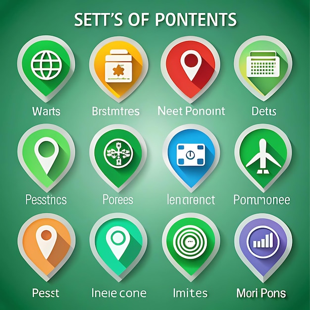 Photo point of interest icon green map pointer icon for travel location