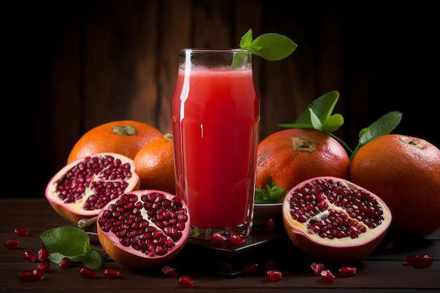 Pomegranate Juice with Orange and Papaya Pomegranate juice image photography