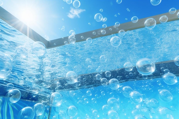 Pool with underwater bubbles