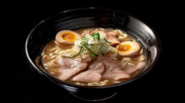 Foto pork tonkotsu ramen tagliatelle di ramen giapponesi