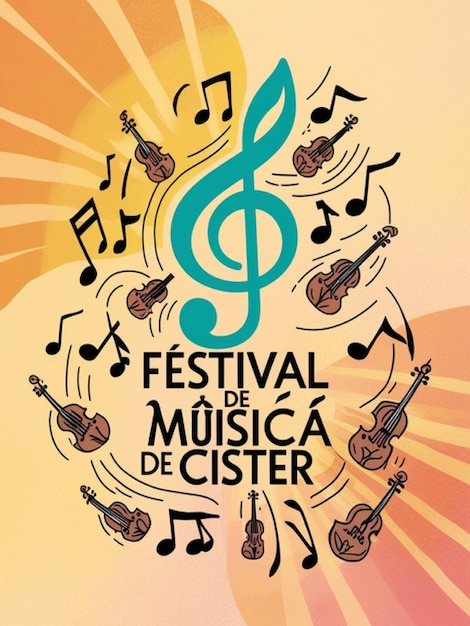 Foto un poster per un festival di musica con un cartello che dice festival de lagra de lagra