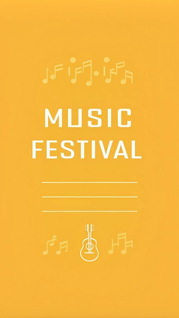 Foto un poster per un festival musicale con uno sfondo giallo che dice festival musicale