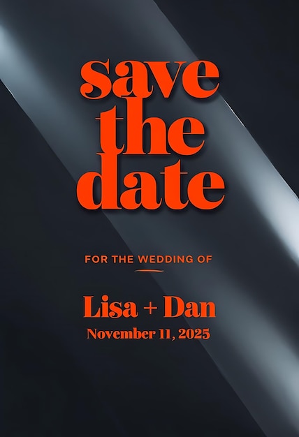 Photo a poster for save the date for the wedding reception