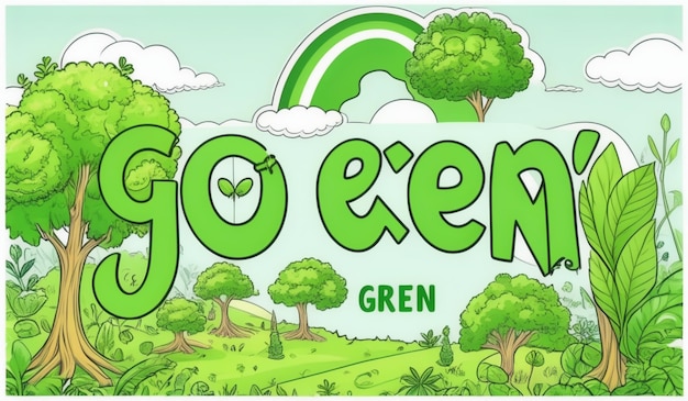 Photo a poster that says go go green on it