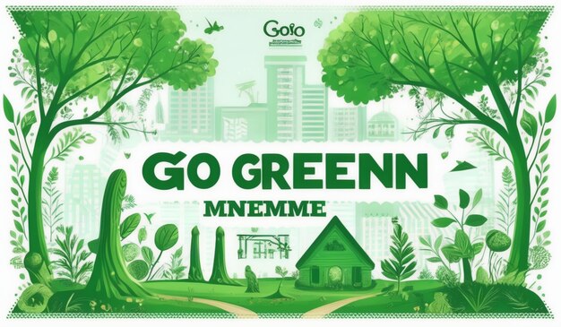 Photo a poster that says go green on it