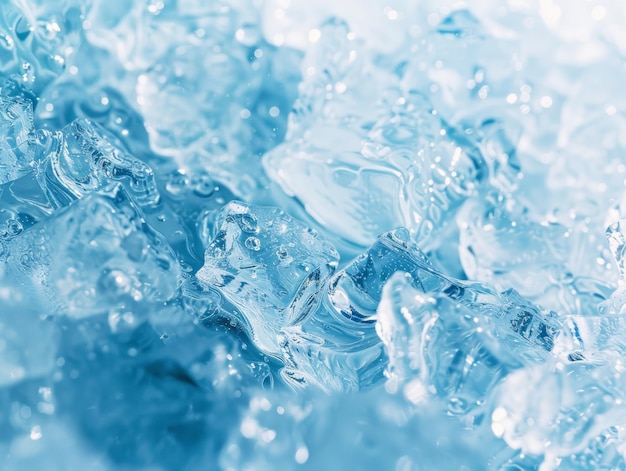 Photo powerful happy new year poster looks like ice on a blurry frozen light blue background themed back