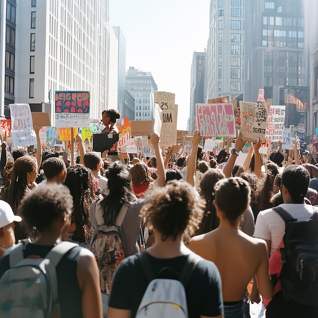 Photo powerful scene of peaceful urban protest