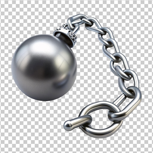 Prison shackle with chain 3D rendering