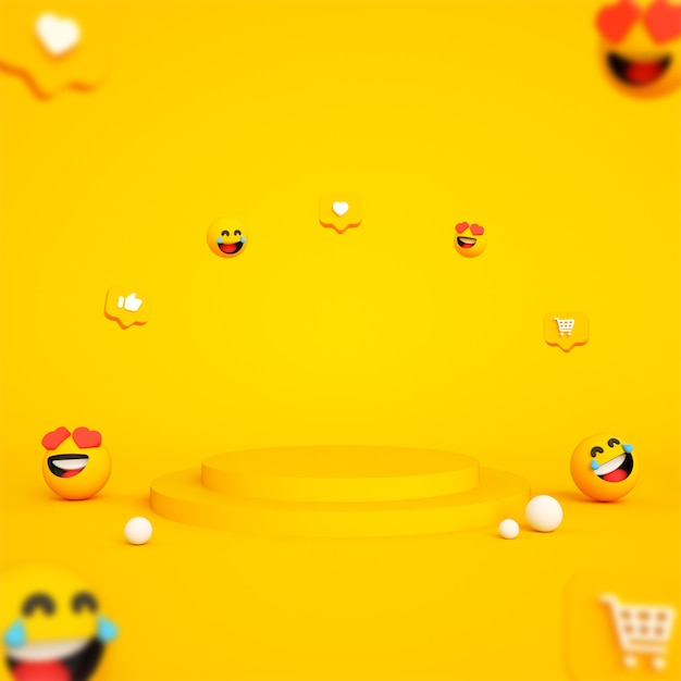 product podium display with emojis scene premium photo