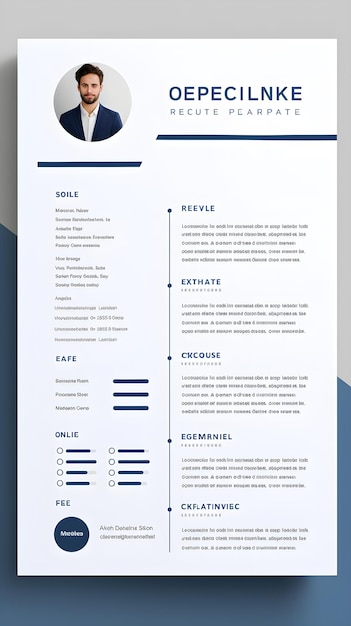 Photo professional and wellstructured job candidates cv template displayed against plain background