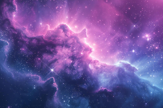 Photo a purple and purple galaxy with a purple background and space for text