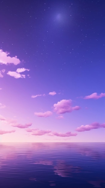 Photo purple sky and sea outdoors horizon nature