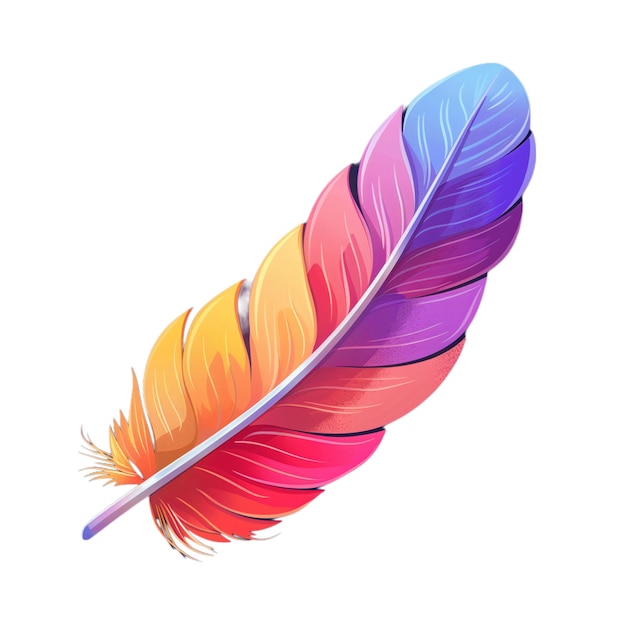 A purple writing feather flat website icon isolated on white background