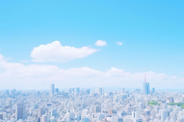 Photo rainbow in the sky with view of the city