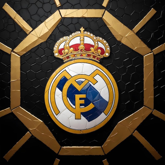 Photo real madrid escudo vector banner logo illustration