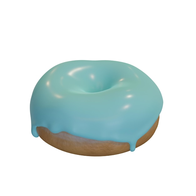 Realistic donut with colored icing