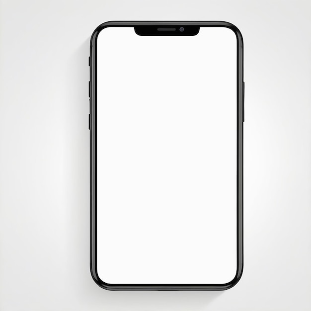 Photo realistic front view smartphone mockup with black frame