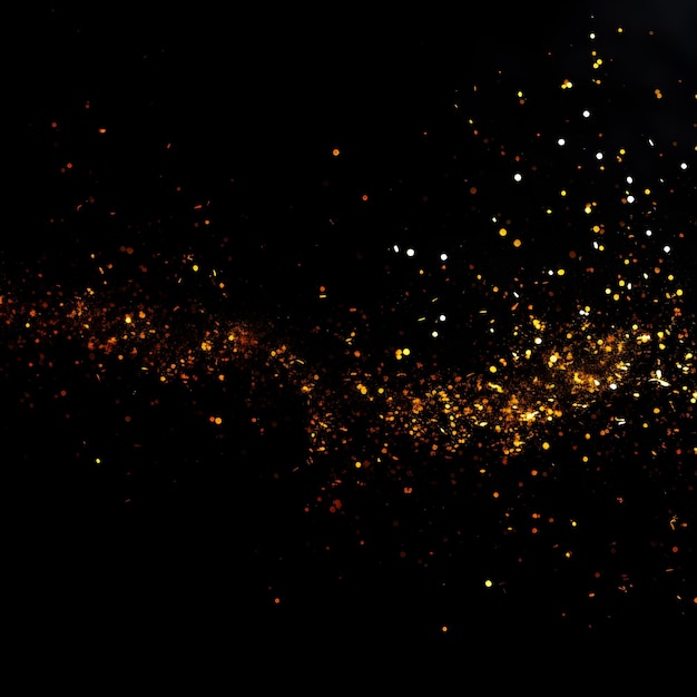 realistic Glitter and sparkle Overlay with black background