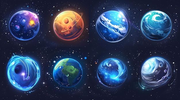 Photo realistic planet and space brushes for digital art perfect for creating cosmic scenes with