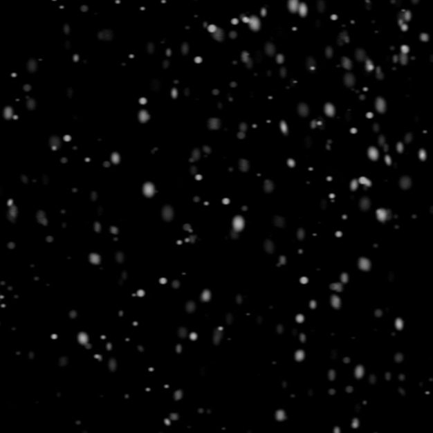 Photo realistic snowfall isolated on a black background white snow snowflakes overly texture