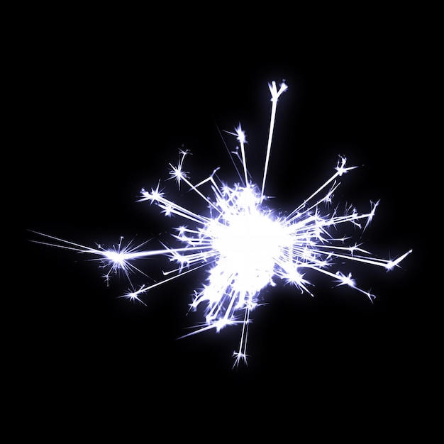 realitic Colorful sparkler overlay with black background