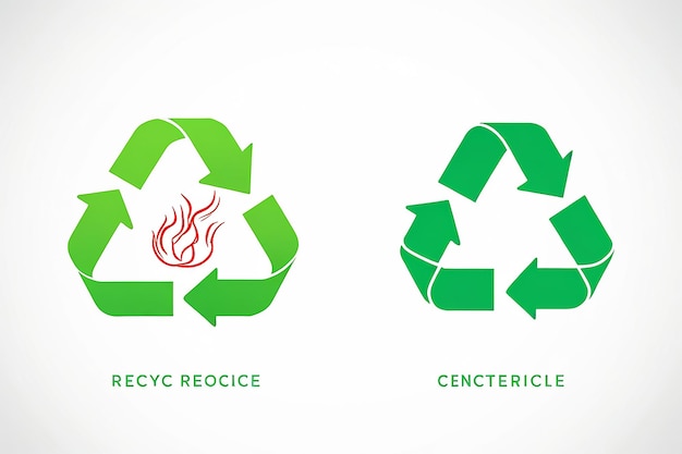 Photo recycle icon and trash symbol recycling sign recycle symbol on white background