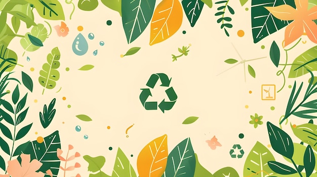 Photo recycle symbol surrounded by green leaves promoting environmental awareness sustainability