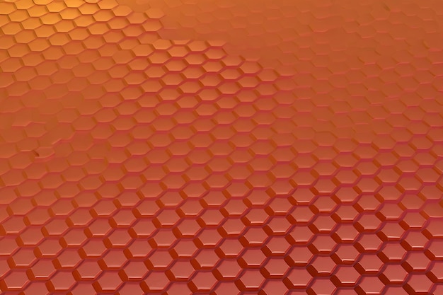 Photo a red background with a gold pattern of the hexagons