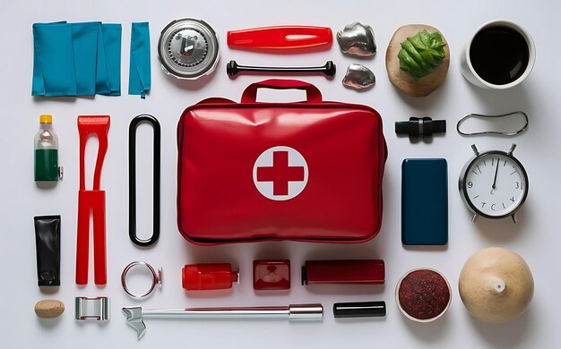 Photo a red bag with a red cross on it