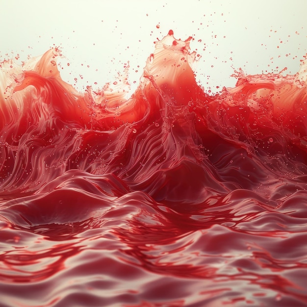 Photo red lava water wave splash on clean white plain background red water liquid splash isolated