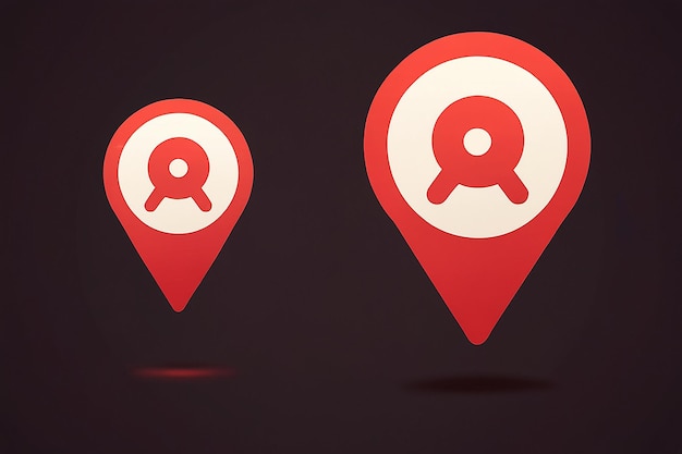 Photo red map pin icon vector illustration