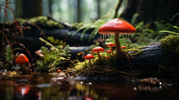 Red mushroom in the forest