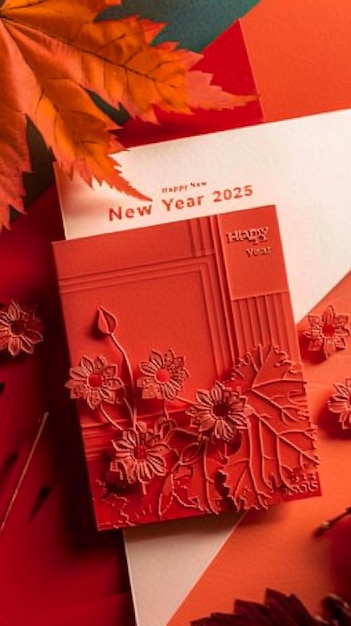 Photo red poster about new year chinese translation happy new year