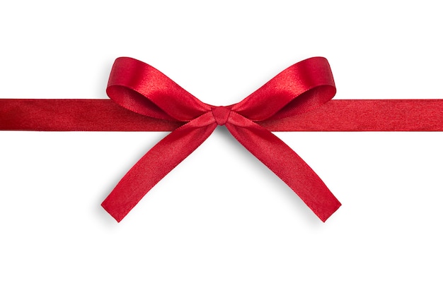 Red ribbon isolated over white background