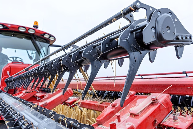 Photo a red tractor with the word plow on it