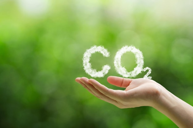 Photo reduce co2 emissions to limit climate change and global warming co2 net zero carbon dioxide