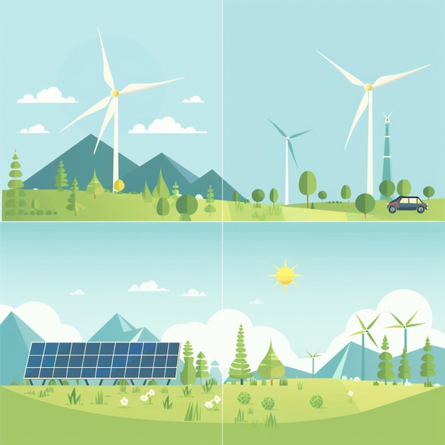 Photo renewable energy production banner design