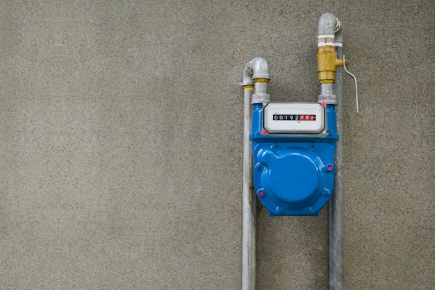 Residential natural gas meter measuring gas consumption