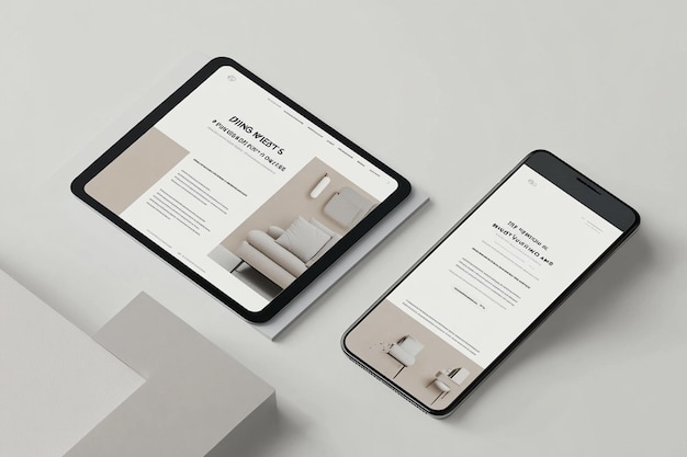 Photo responsive website mockup on devices