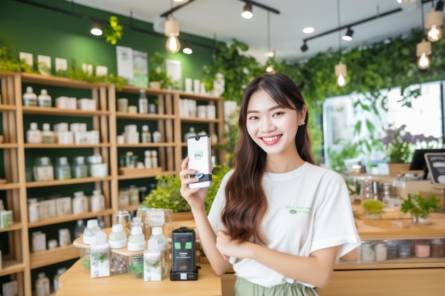 Photo revolutionizing retail inspiring sme owners in asia to embrace sustainability through net zero and