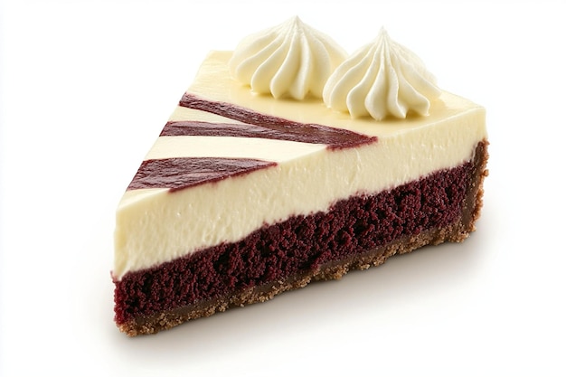 Photo rich red velvet cheesecake png with cream cheese swirl